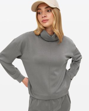 Grey Cowl Neck Sweatshirt