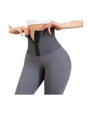 (Grey, M) Women Yoga Pants Stretchy High Waist Compression Tights Black Sports Push Up Gym Fitness Leggings