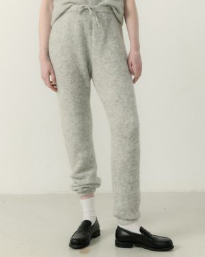 Grey Marl Wool Blend Joggers