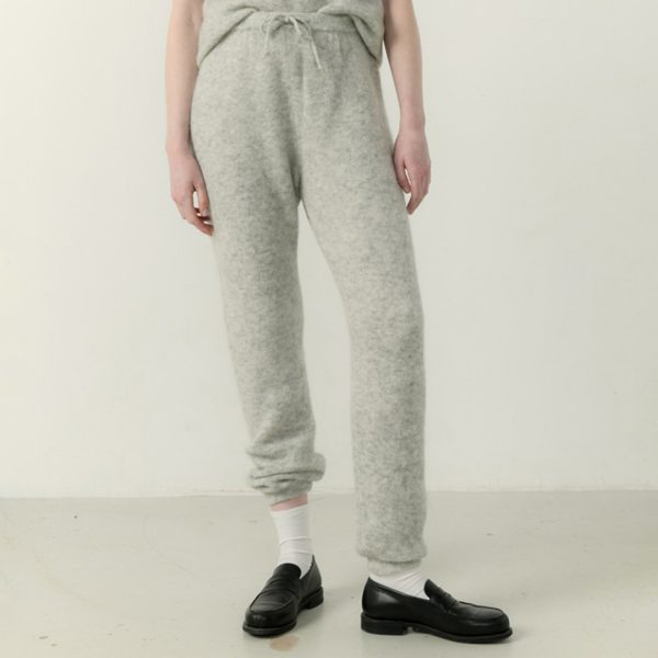Grey Marl Wool Blend Joggers