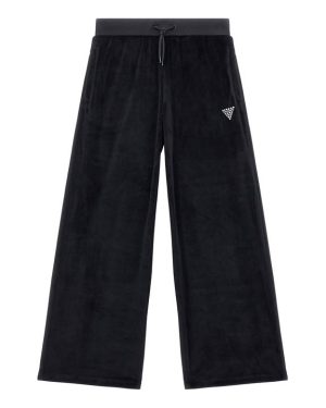 Guess Velvet Joggers Juniors - Black
