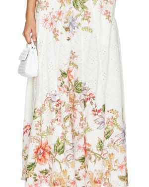 HEMANT AND NANDITA Maxi Skirt in White. Size L, S, XL.