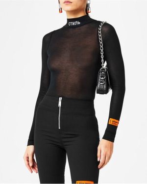 HERON PRESTON Ctnmb Bodysuit - Black