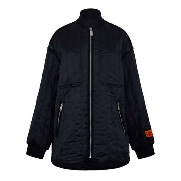 HERON PRESTON Satin Quilt Jacket - Black