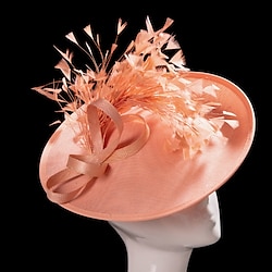 Hats Sinamay Fedora Hat Wedding Evening Party Cocktail Elegant Vintage Cute With Feather Headpiece Headwear