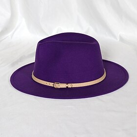 Hats Wool Acrylic Fedora Hat Formal Wedding Cocktail Royal Astcot Simple With Pure Color Headpiece Headwear