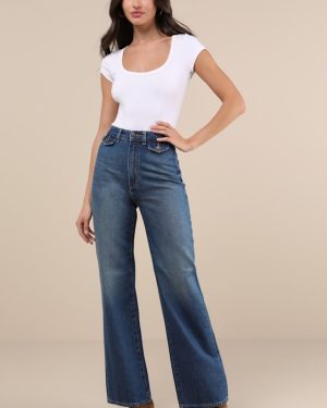 Heidi Dark Wash Relaxed Straight Leg Jeans