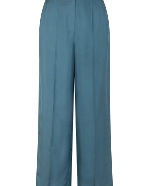 Heirlome - Antonella Tailored Dupioni Silk Straight-Leg Pants - Blue - US 2 - Moda Operandi