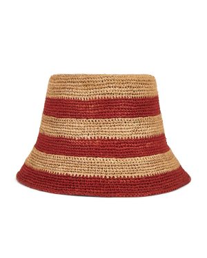 Helen Kaminski Aleki Hat in Nougat & Tropical - Red,Neutral. Size all.