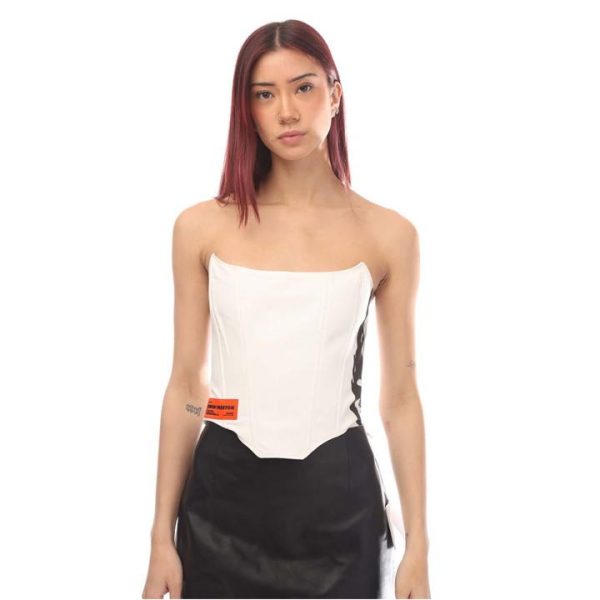 Heron Preston Flaming Skull Corset Top - White