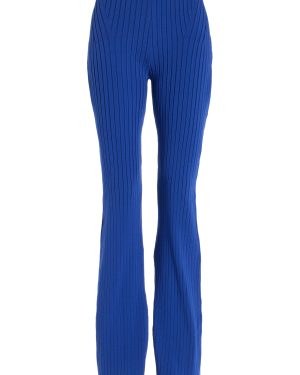 High Sport - Hannah Ribbed-Knit Flared Pants - Navy - S - Moda Operandi