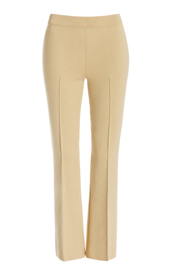 High Sport - Kick Stretch-Cotton Knit Cropped Flared Pants - Neutral - XL - Moda Operandi