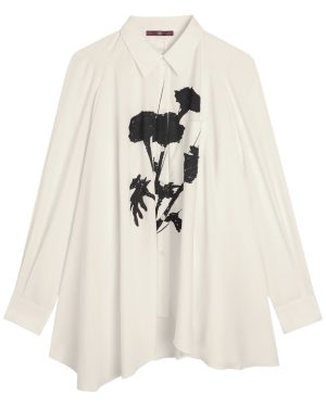 High Thank You Printed Crepe Shirt - Cream - 48 (UK16 / XL)