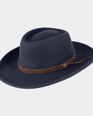 Hoggs of Fife Perth Crushable Felt Hat, Navy
