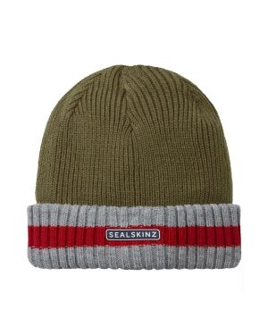 Holkham Unisex Waterproof Striped Roll Cuff Beanie -