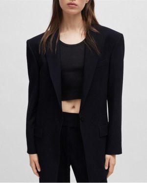 Hugo Amiya Longline Oversize-Fit Blazer - Blue