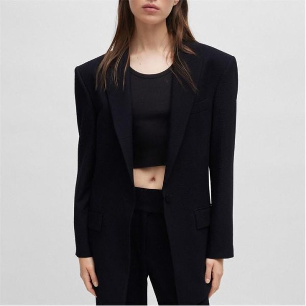 Hugo Amiya Longline Oversize-Fit Blazer - Blue