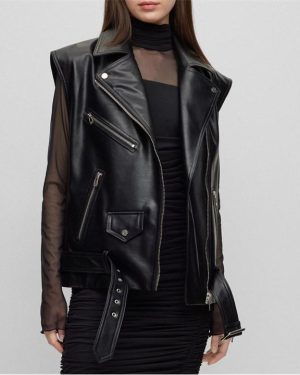 Hugo Arebura-1 Faux Leather Jacket - Black
