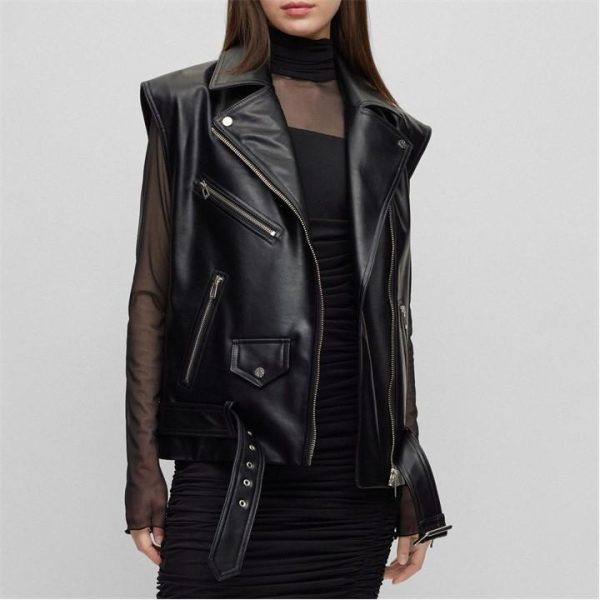 Hugo Arebura-1 Faux Leather Jacket - Black