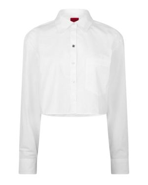 Hugo Ecarla Cropped Shirt - White