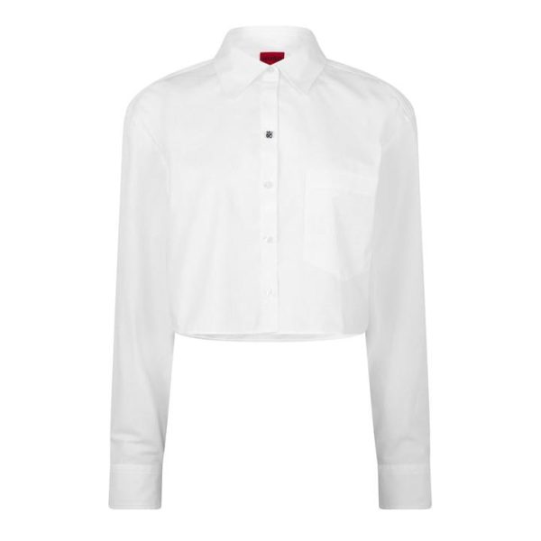 Hugo Ecarla Cropped Shirt - White