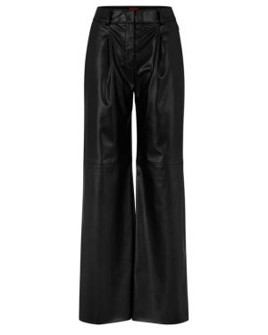 Hugo Herede-1 Leather Trousers - Black
