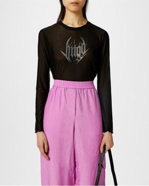 Hugo Mesh Top - Black