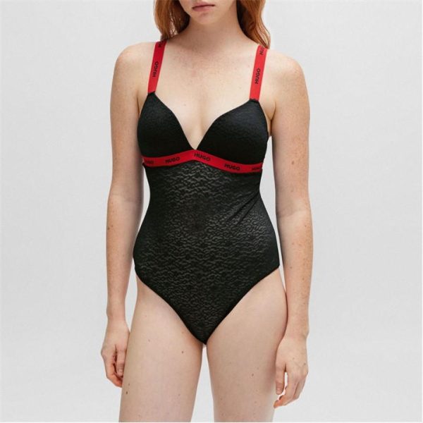 Hugo Sporty Lace Bodysuit - Black