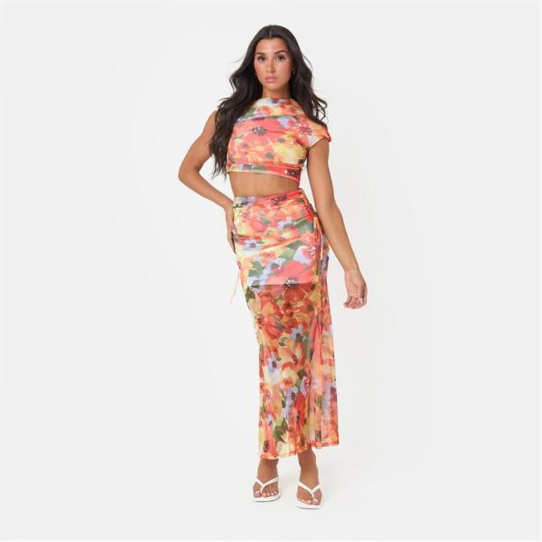 I Saw It First Floral Mesh Top - Multi