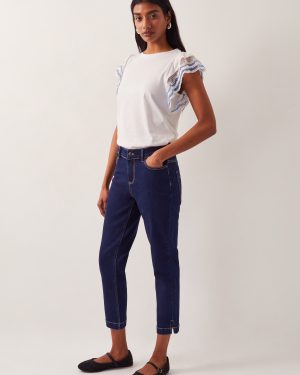 Idabella Cropped Jeans Blue