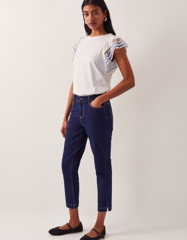 Idabella Cropped Jeans Blue