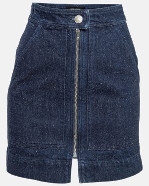 Isabel Marant Blue Denim Zip Front Mini Skirt S