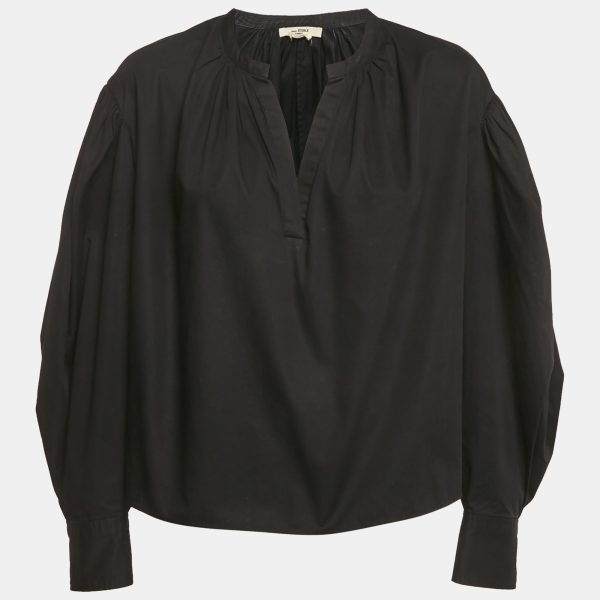 Isabel Marant Etoile Black Gabardine Oversized Blouse M