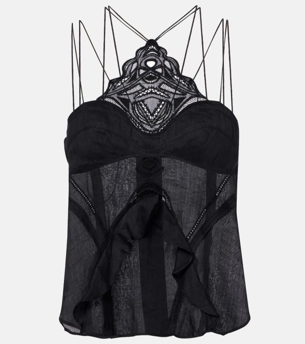 Isabel Marant Leana broderie anglaise ramie camisole