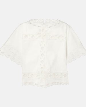 Isabel Marant Parissa embroidered cotton crop top