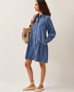 Isla Denim Shirt Dress Blue