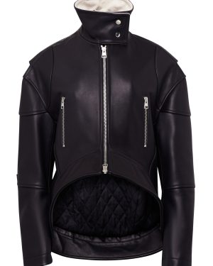 JW Anderson - High-Low Leather Jacket - Black - S - Moda Operandi