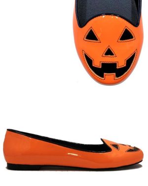 Jack O' Lantern Women's Ballet Flats | Fancy Dress Costume Shoes