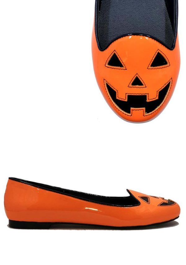 Jack O' Lantern Women's Ballet Flats | Fancy Dress Costume Shoes