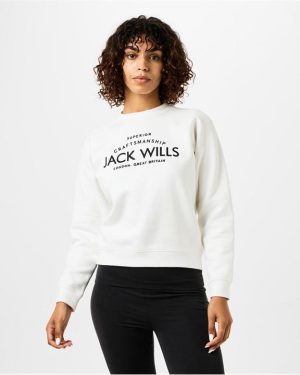 Jack Wills Hunston Graphic Crew Neck Sweatshirt - White