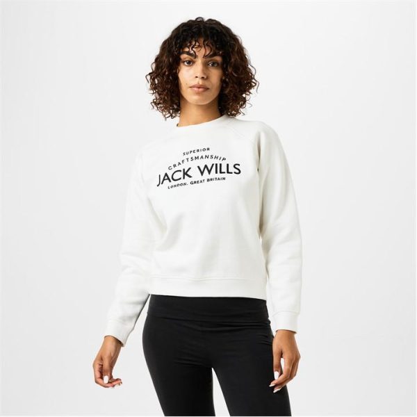 Jack Wills Hunston Graphic Crew Neck Sweatshirt - White