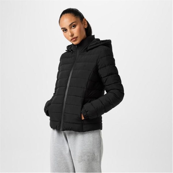 Jack Wills Luna Hooded Puffer Jacket Womens - Black