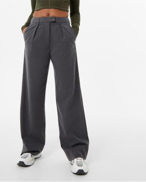 Jack Wills Wide Leg Tailored Trousers - Grey