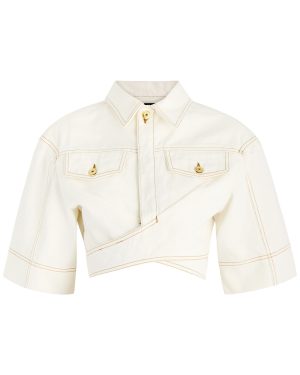 Jacquemus Le Haut De-nmes Denim Wrap top - Off White - 36 (UK8 / S)