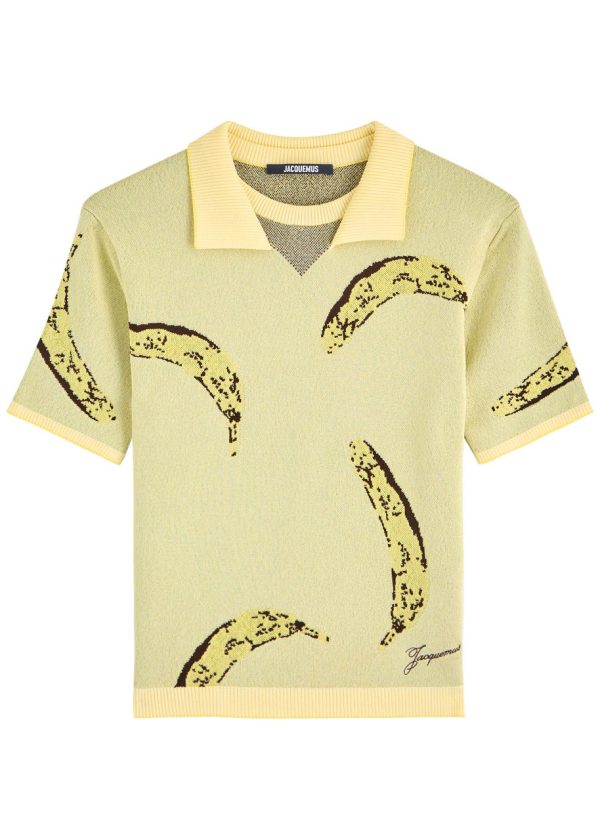 Jacquemus Le Polo Marino Intarsia Knitted Polo top - Multi Print - 38 (UK10 / S)