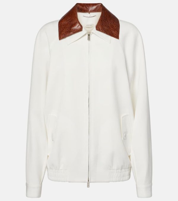 Jacques Wei Leather-trimmed bomber jacket