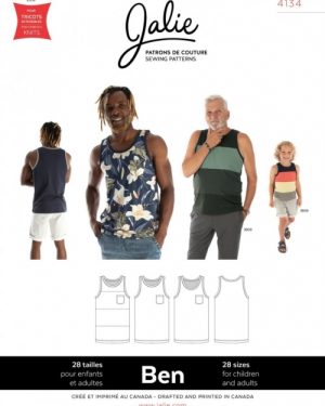Jalie Paper Sewing Pattern 4134 Ben Tank Tops