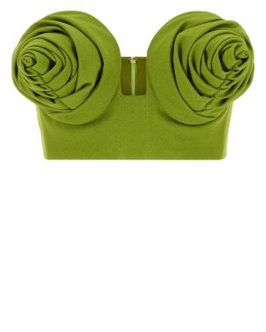 Jean Paul Gaultier Green Stretch Viscose Blend Crop-top