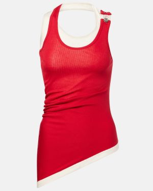 Jean Paul Gaultier Layered cotton jersey tank top