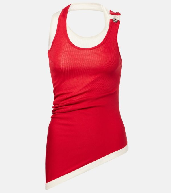 Jean Paul Gaultier Layered cotton jersey tank top